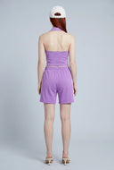 Brooklynn Crop Polo Halter Top