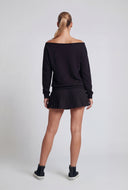 Off The Shoulder Fleece Pullover Sweatshirt