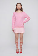 Off The Shoulder Fleece Pullover Sweatshirt