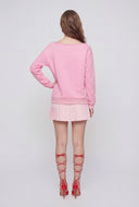 Off The Shoulder Fleece Pullover Sweatshirt