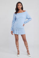 Off The Shoulder Fleece Pullover Sweatshirt