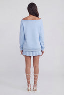 Off The Shoulder Fleece Pullover Sweatshirt