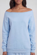 Off The Shoulder Fleece Pullover Sweatshirt