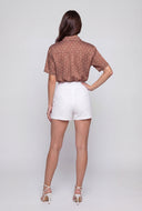 Button Waist Scuba Shorts