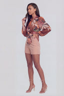 Button Waist Scuba Shorts