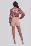 Button Waist Scuba Shorts