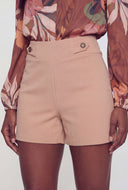 Button Waist Scuba Shorts