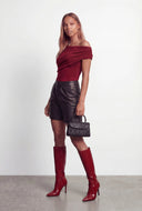Galilea Lined Faux Leather Bermuda Shorts