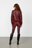 Pleated Detail Faux Leather Shorts