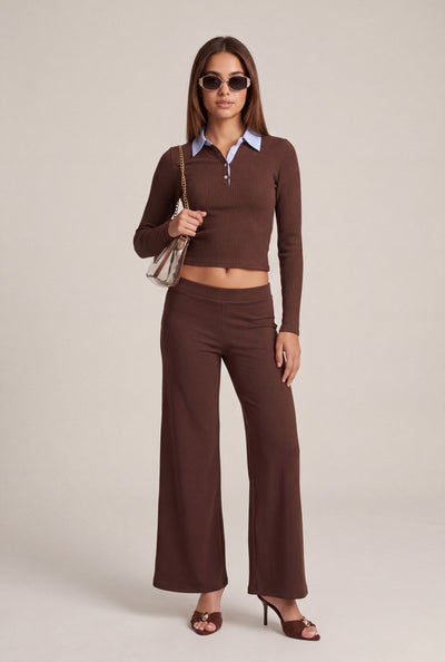 Wide Leg Pull On Pants
