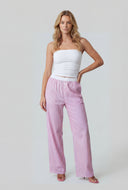 Candy Stripe Contrast Waist Poplin Pants