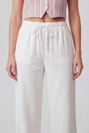 Crepe Drawstring Waist Pants