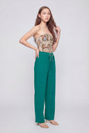 Crepe Drawstring Waist Pants