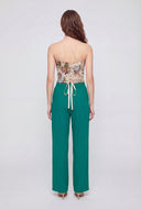 Crepe Drawstring Waist Pants