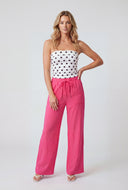 Crepe Drawstring Waist Pants
