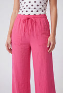 Crepe Drawstring Waist Pants