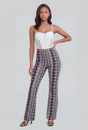 Boho Border Print Flare-Leg Pants