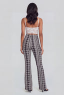 Boho Border Print Flare-Leg Pants