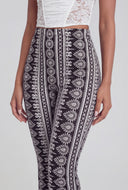 Boho Border Print Flare-Leg Pants