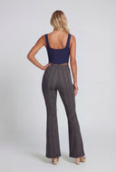 Boho Border Print Flare-Leg Pants