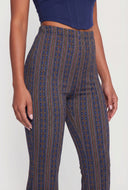 Boho Border Print Flare-Leg Pants