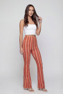 Boho Border Print Flare-Leg Pants
