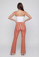 Boho Border Print Flare-Leg Pants