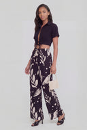 Leaf Print Palazzo Pants