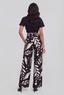 Leaf Print Palazzo Pants