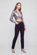 Concho Belt Cuffed Skinny Pants