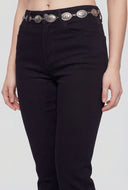 Concho Belt Cuffed Skinny Pants