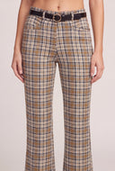 Isadora Belted Plaid Flare Pants