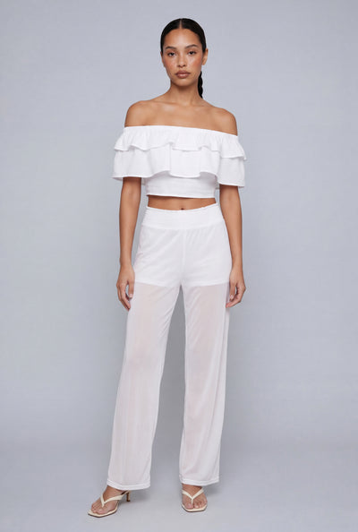 Mesh Wide Leg Pants
