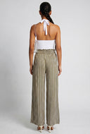 Striped Paper Bag Waist Pants