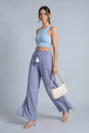 Striped Paper Bag Waist Pants