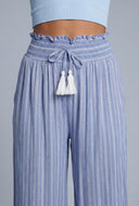 Striped Paper Bag Waist Pants
