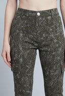 Izabella Acid Wash Cargo Pants