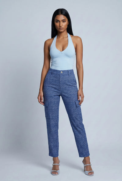 Izabella Acid Wash Cargo Pants