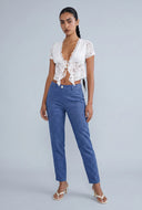 Acid Wash Pull On Skinny Pants