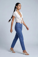 Acid Wash Pull On Skinny Pants