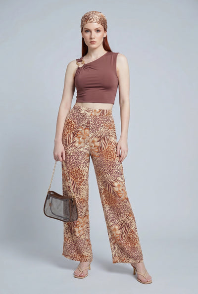 Daleyza Patterned Pants with Head Scarf