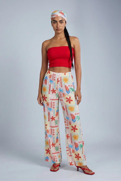 Daleyza Patterned Pants with Head Scarf