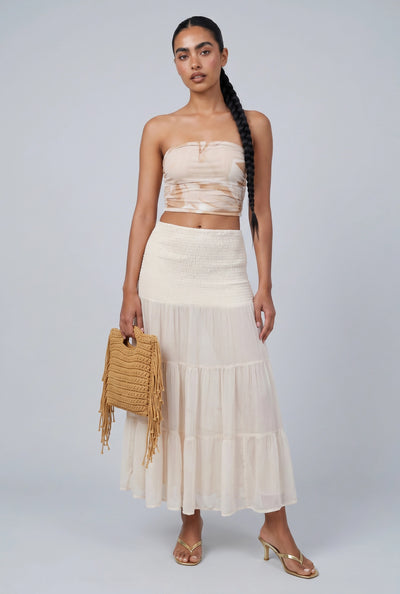 Chiffon Tiered Maxi Skirt