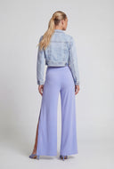 Celeste Side Slit Wide-Leg Pants