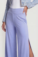 Celeste Side Slit Wide-Leg Pants