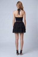 Lace Trim Tiered Skirt