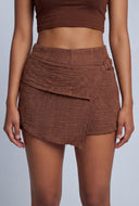 Crepe Knit Asymmetrical Skort