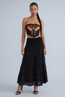 Smocked Tiered Maxi Skirt