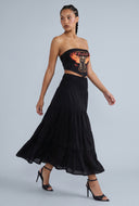 Smocked Tiered Maxi Skirt