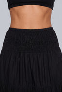 Smocked Tiered Maxi Skirt